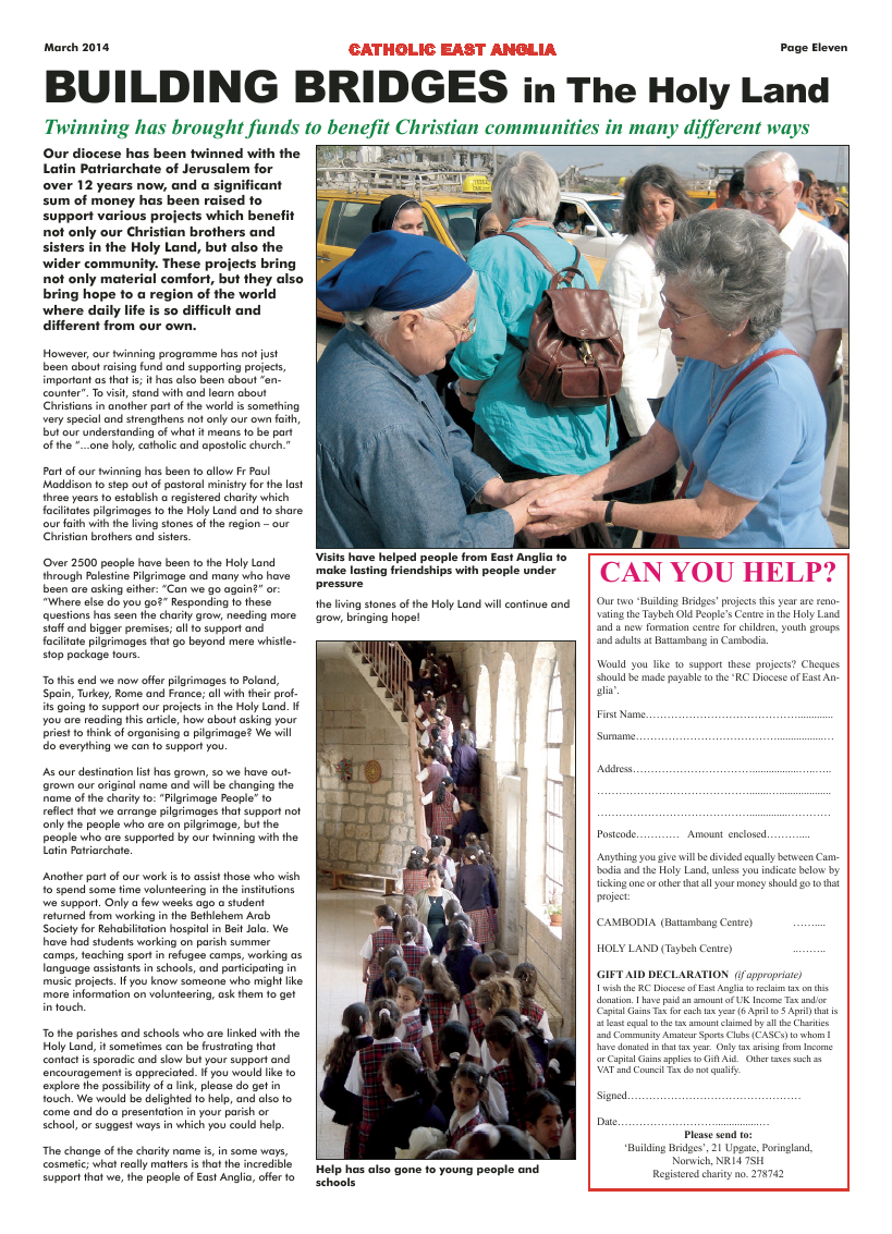 Mar 2014 edition of the Our Diocesan Family - East Anglia