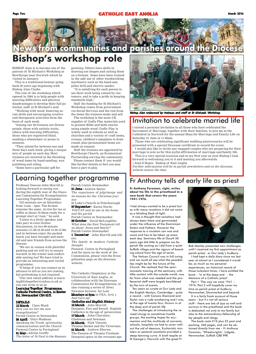 Mar 2014 edition of the Our Diocesan Family - East Anglia