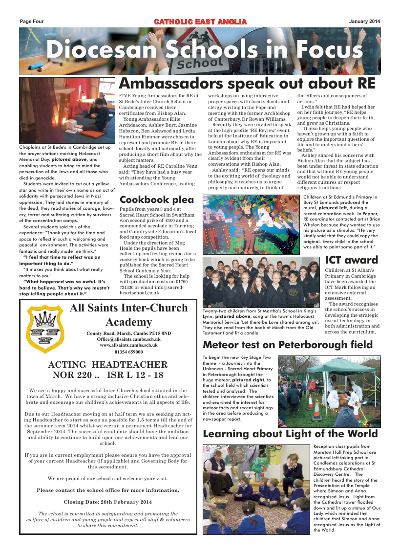 Mar 2014 edition of the Our Diocesan Family - East Anglia