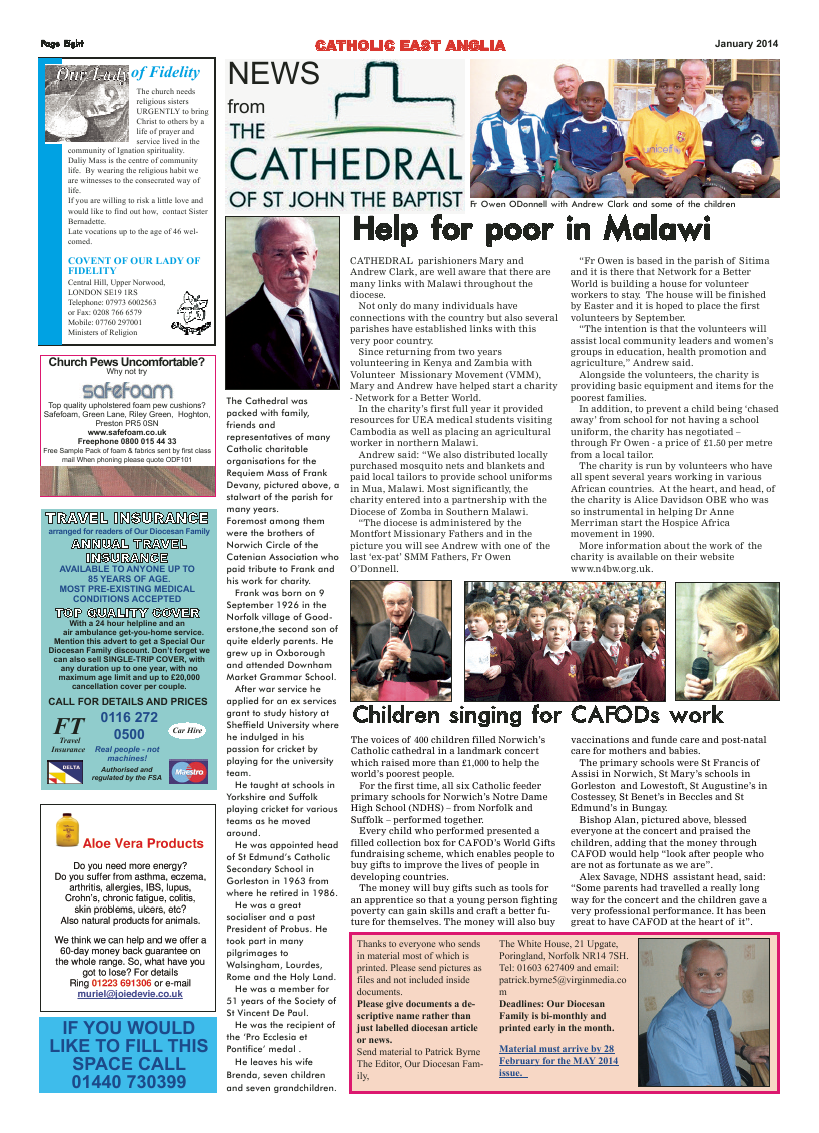 Mar 2014 edition of the Our Diocesan Family - East Anglia