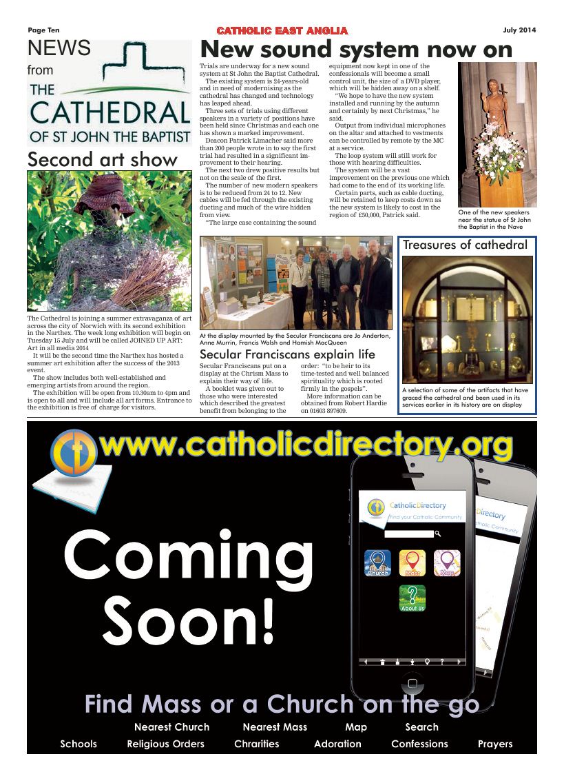 July 2014 edition of the Catholic East Anglia