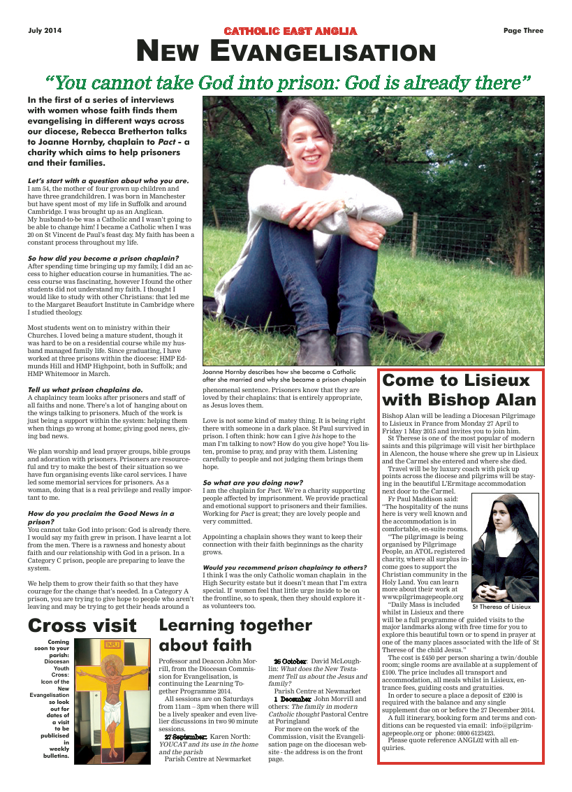 July 2014 edition of the Catholic East Anglia