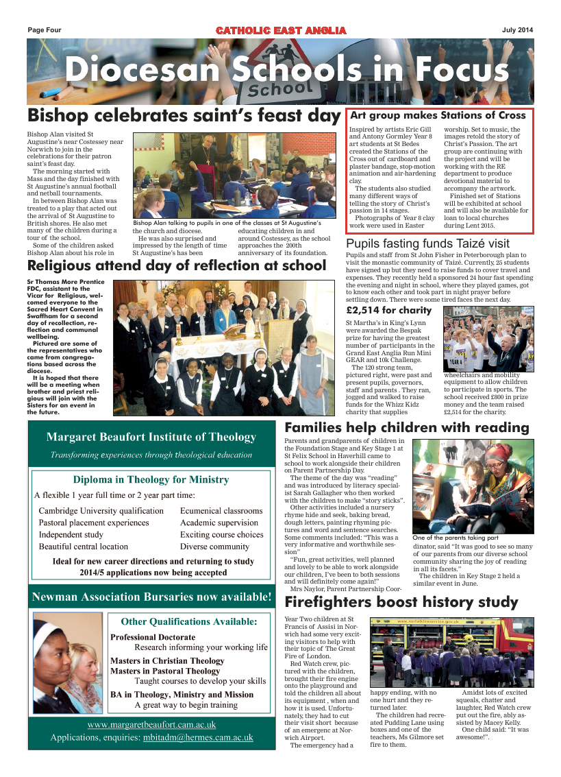 July 2014 edition of the Catholic East Anglia