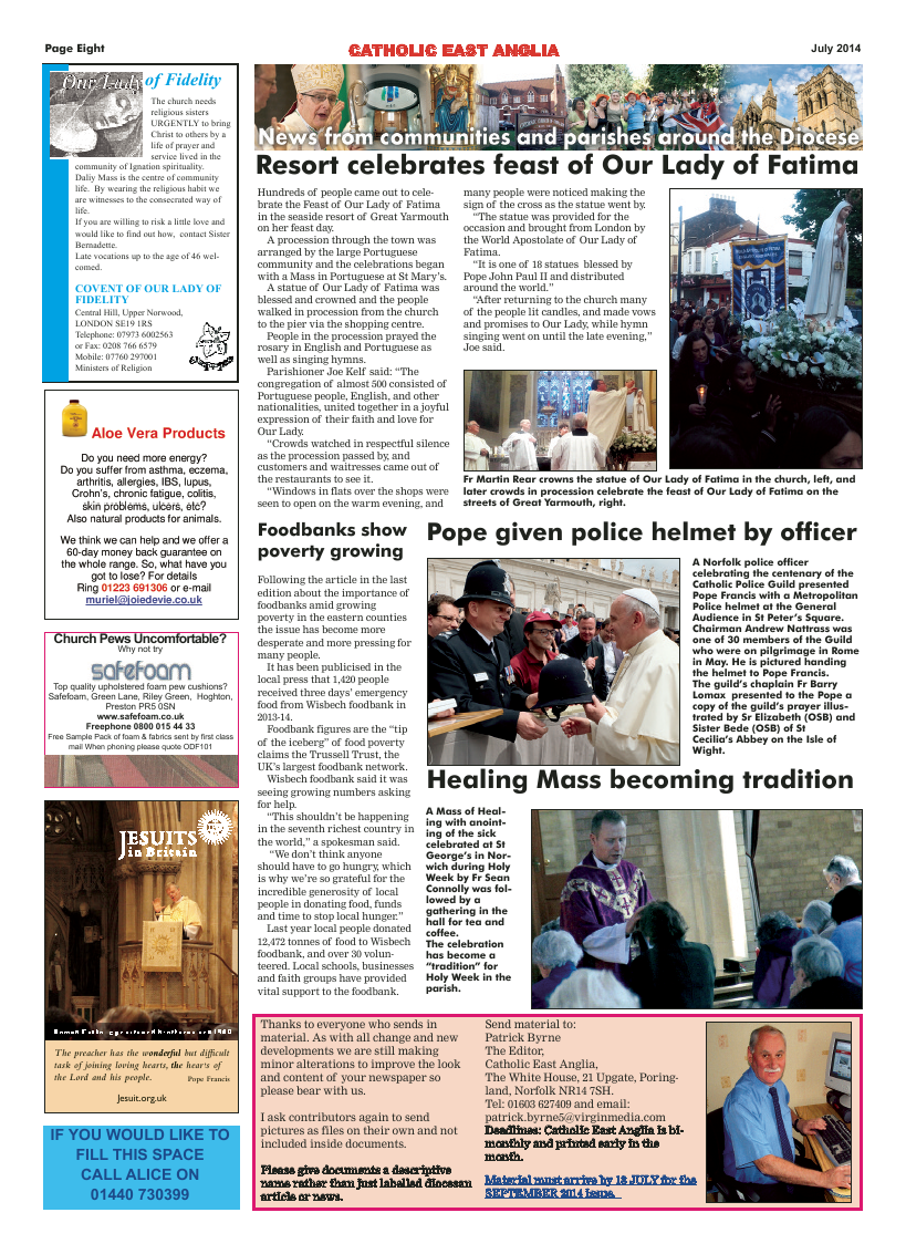 July 2014 edition of the Catholic East Anglia