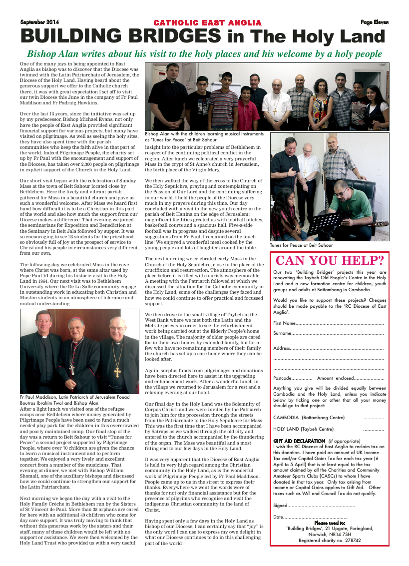 Sept 2014 edition of the Catholic East Anglia