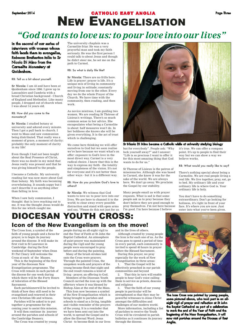Sept 2014 edition of the Catholic East Anglia