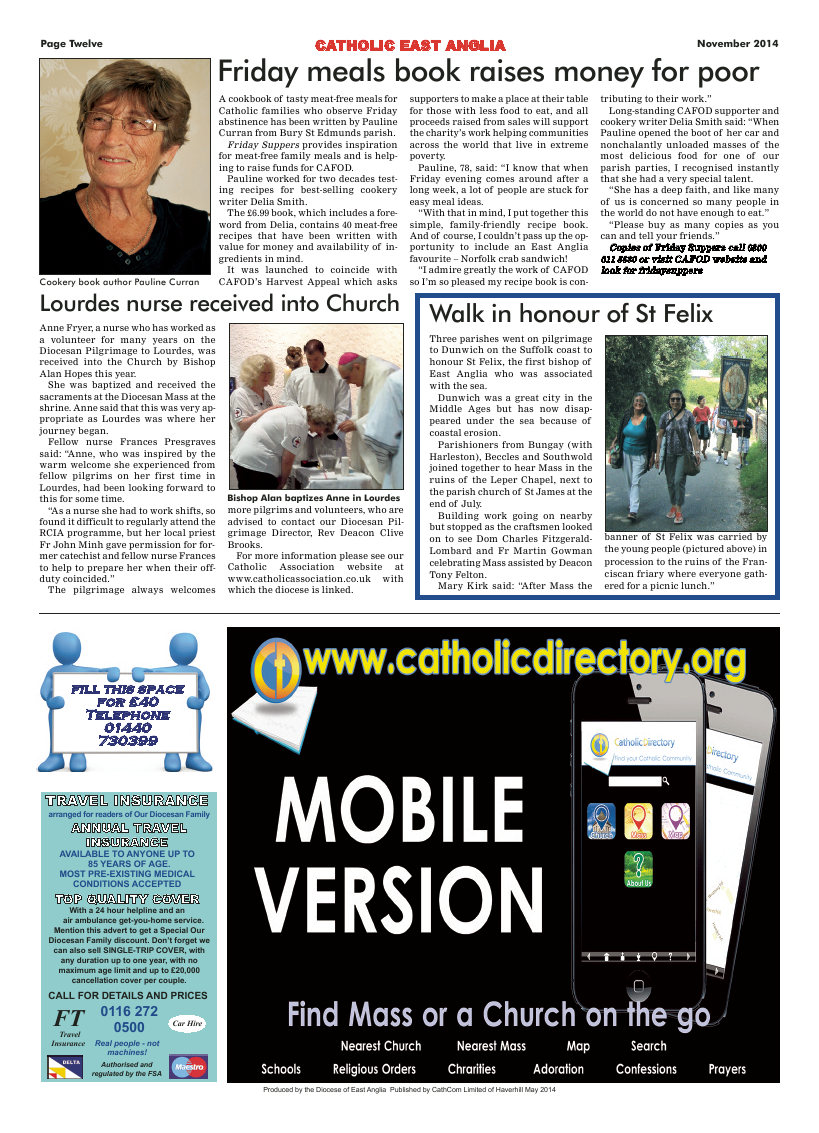 Nov 2014 edition of the Catholic East Anglia