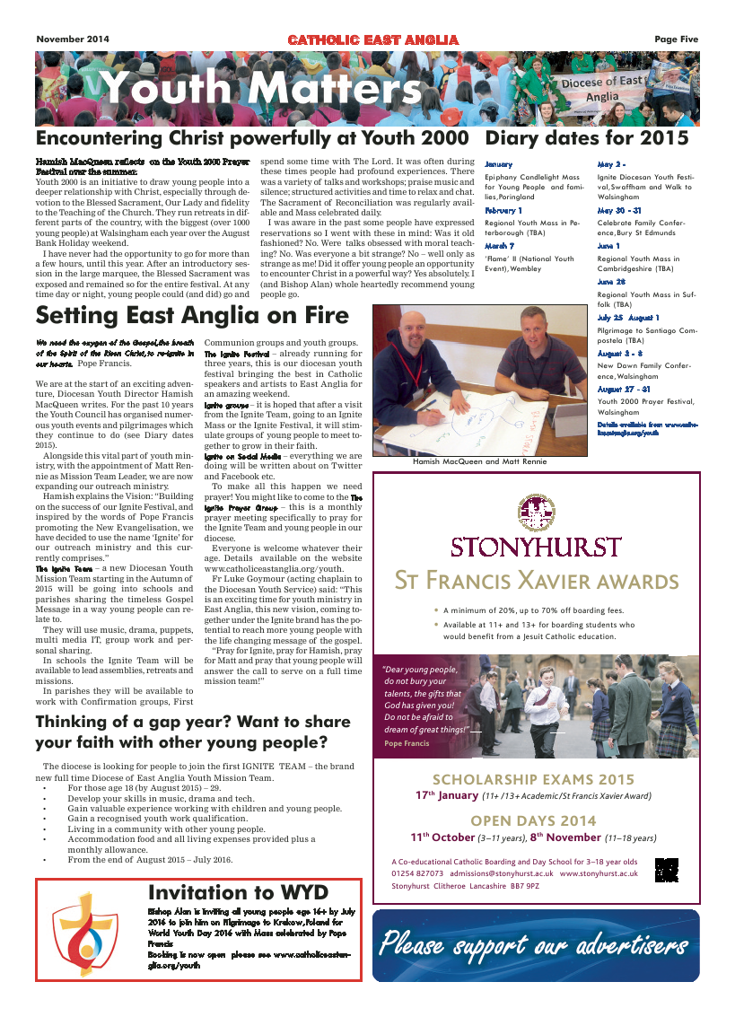 Nov 2014 edition of the Catholic East Anglia