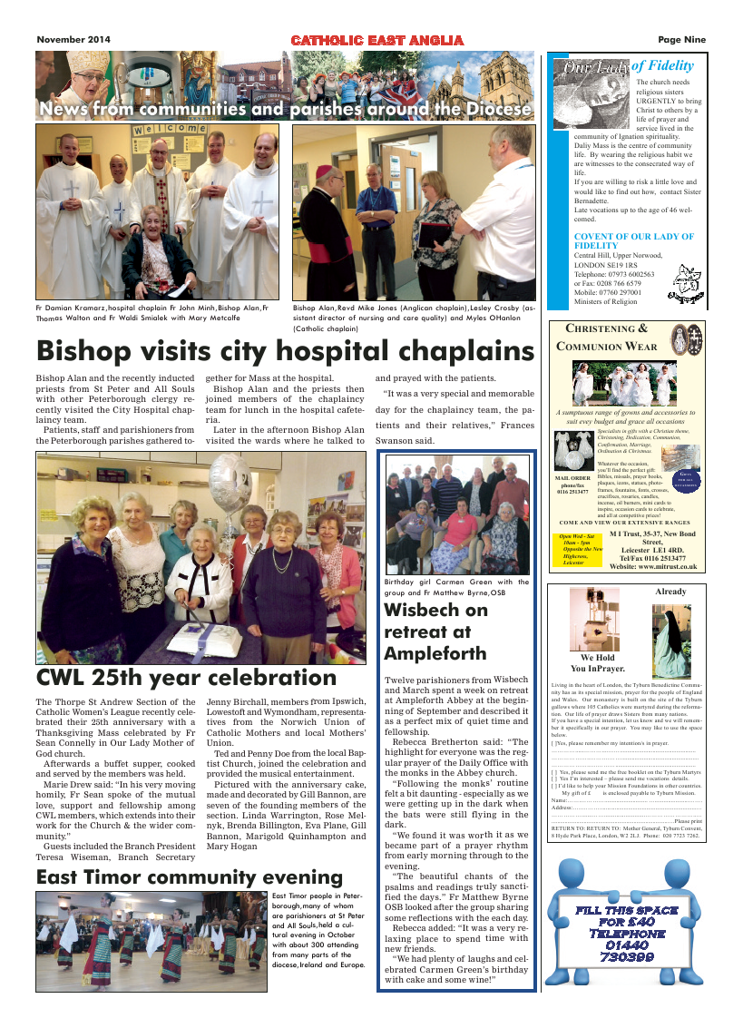 Nov 2014 edition of the Catholic East Anglia