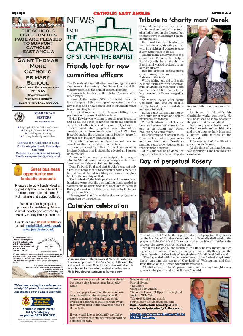 Jan 2015 edition of the Catholic East Anglia