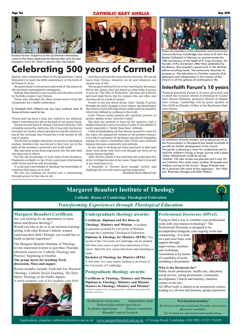 May 2015 edition of the Catholic East Anglia