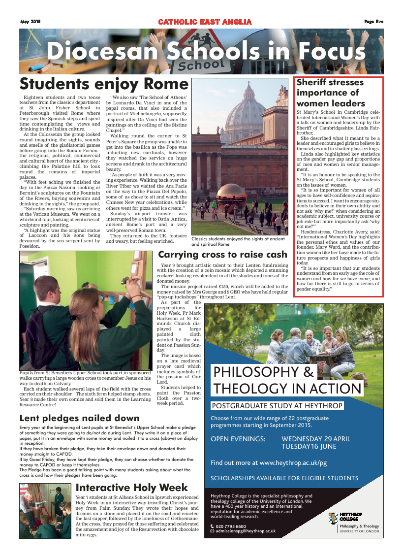 May 2015 edition of the Catholic East Anglia