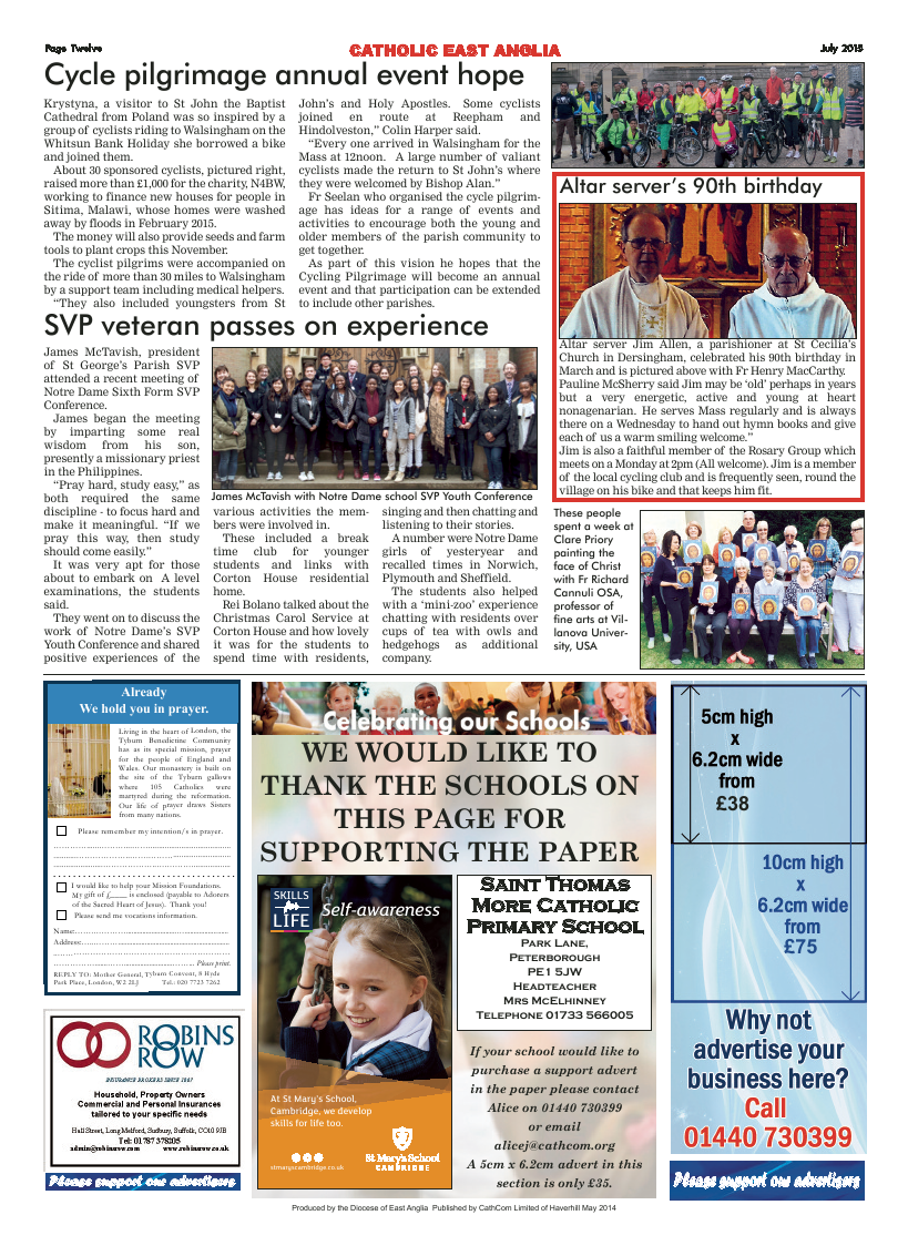 July 2015 edition of the Catholic East Anglia