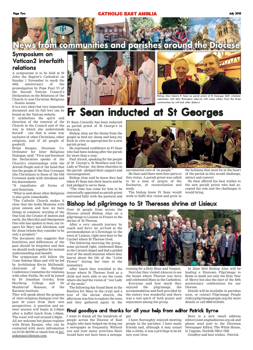 July 2015 edition of the Catholic East Anglia