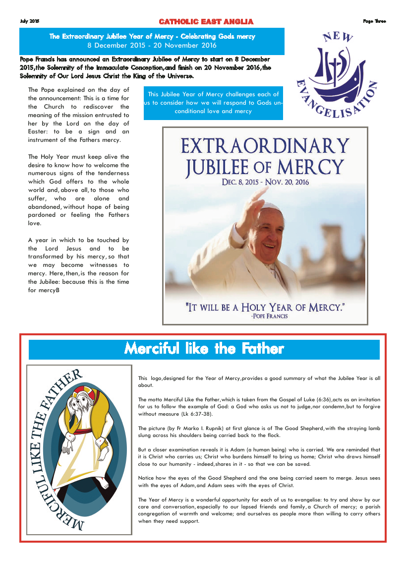 July 2015 edition of the Catholic East Anglia