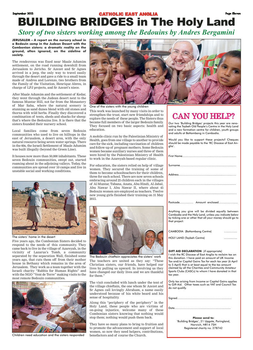 Sept 2015 edition of the Catholic East Anglia