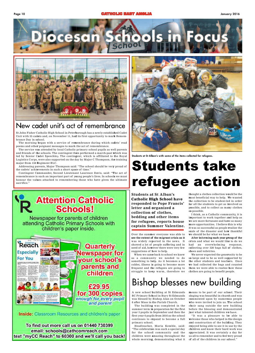 Jan 2016 edition of the Catholic East Anglia - Page 