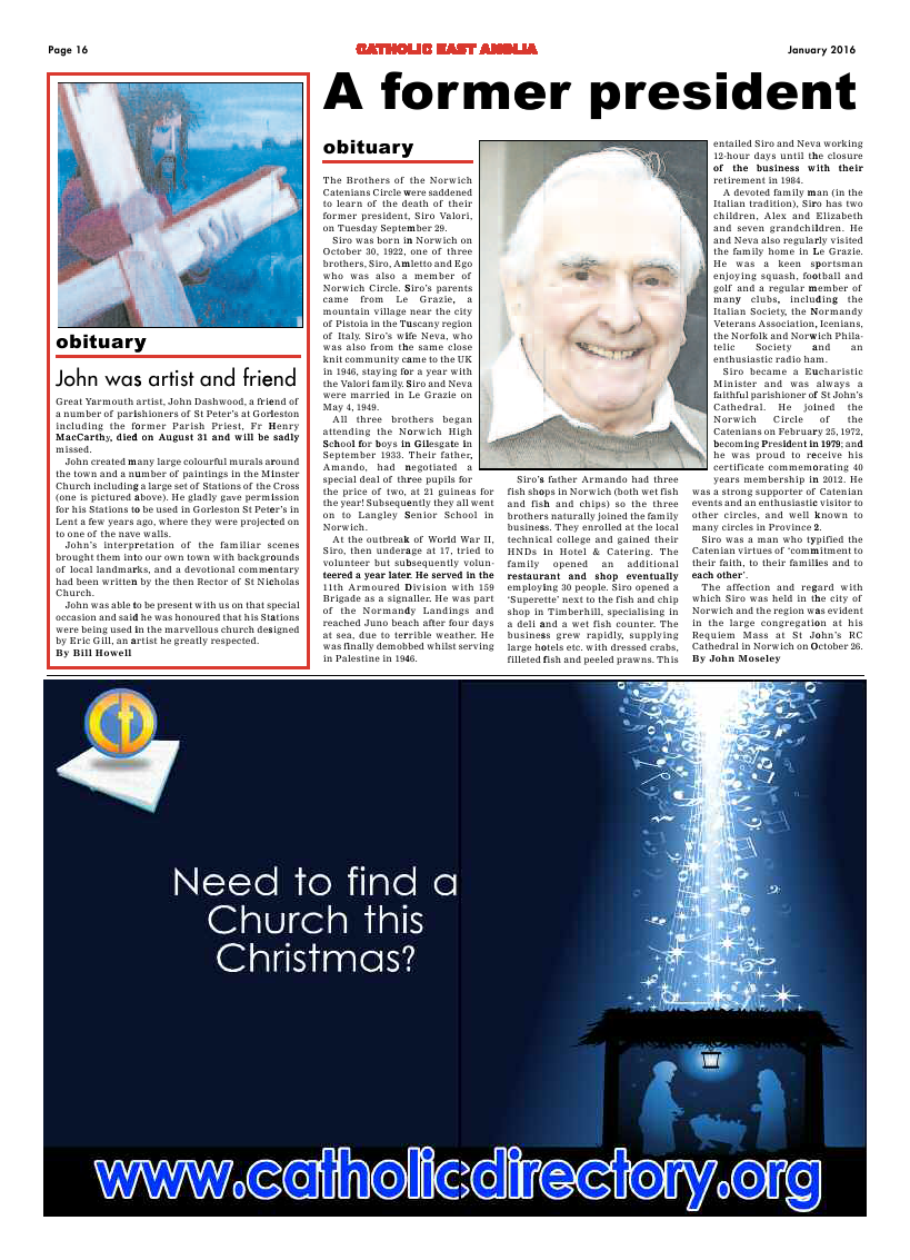 Jan 2016 edition of the Catholic East Anglia - Page 