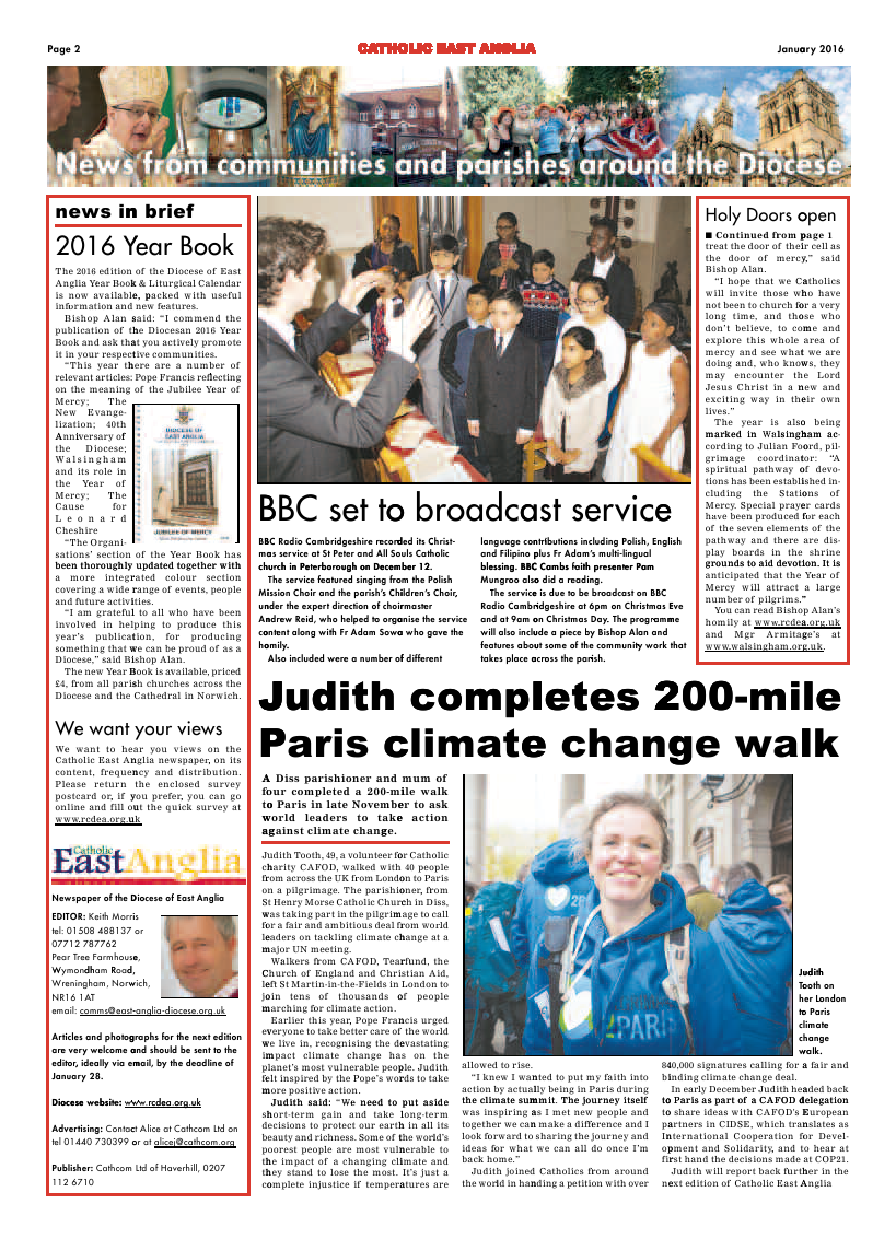 Jan 2016 edition of the Catholic East Anglia - Page 