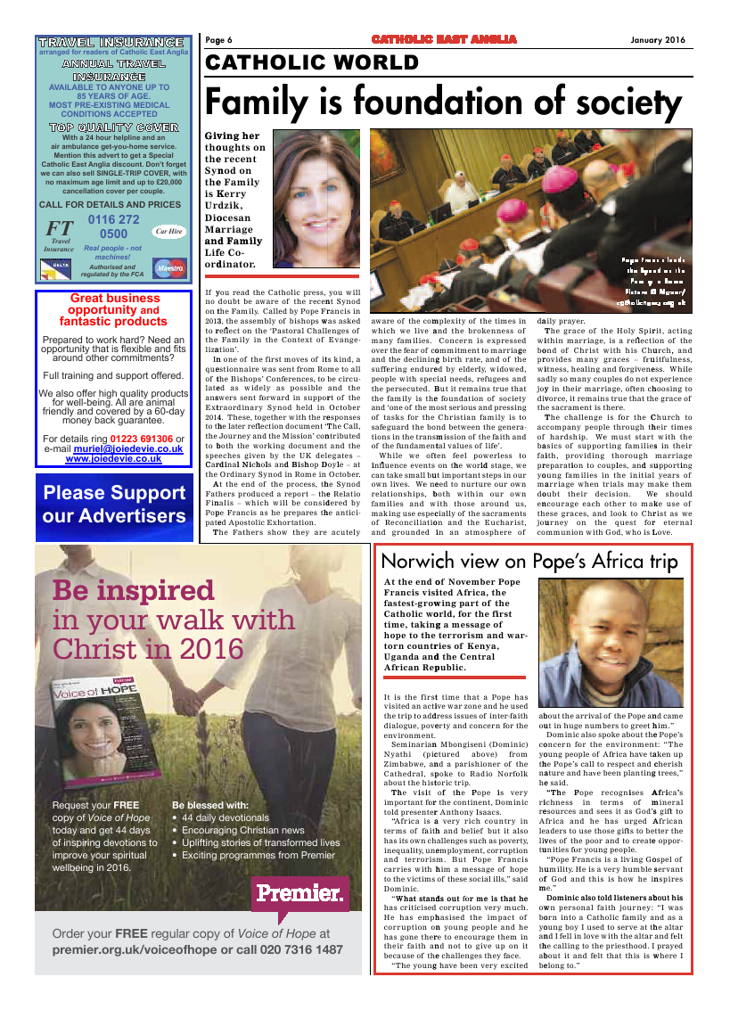 Jan 2016 edition of the Catholic East Anglia - Page 