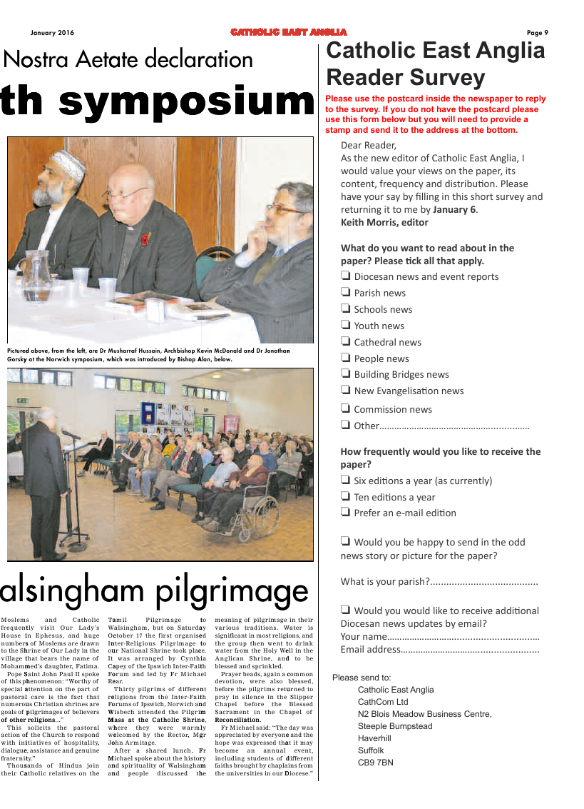 Jan 2016 edition of the Catholic East Anglia - Page 