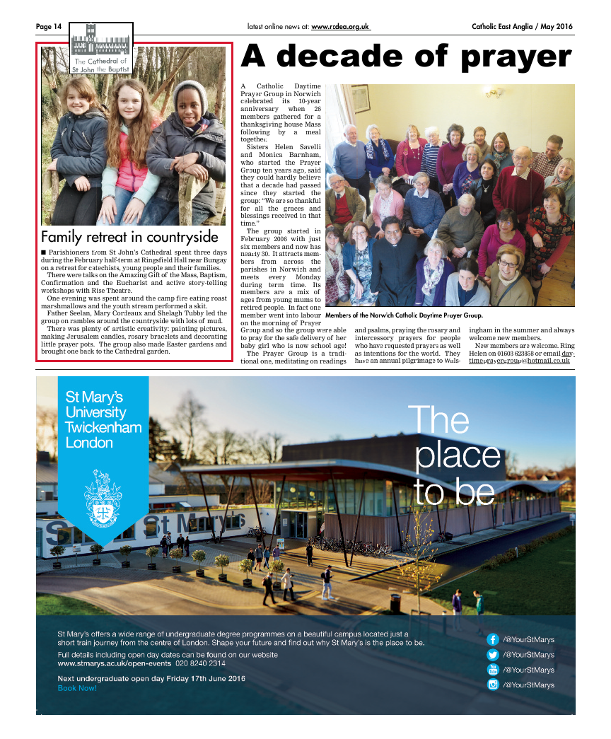 May 2016 edition of the Catholic East Anglia - Page 