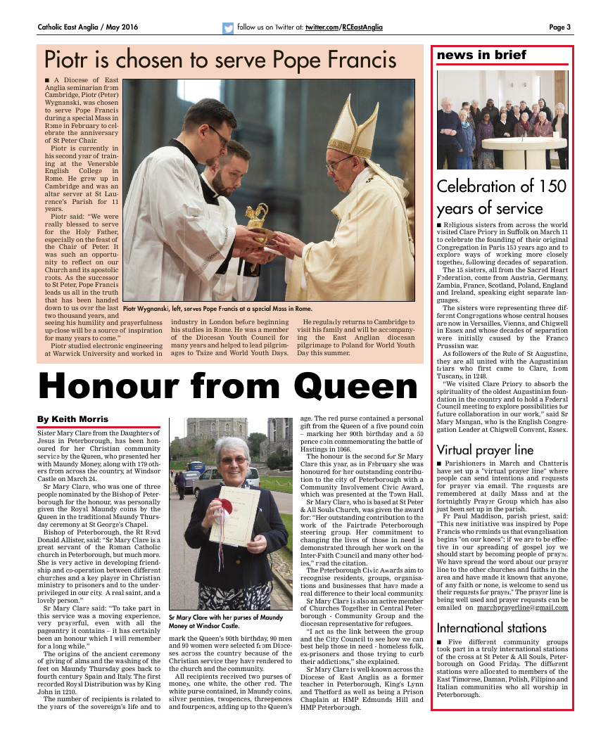 May 2016 edition of the Catholic East Anglia - Page 