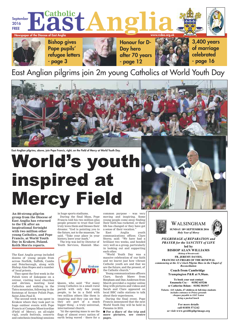 Sept 2016 edition of the Catholic East Anglia - Page 