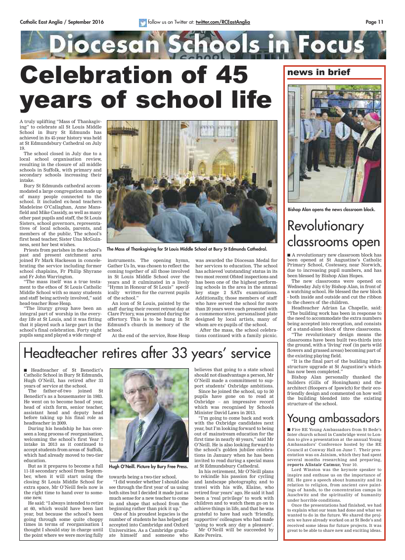 Sept 2016 edition of the Catholic East Anglia - Page 