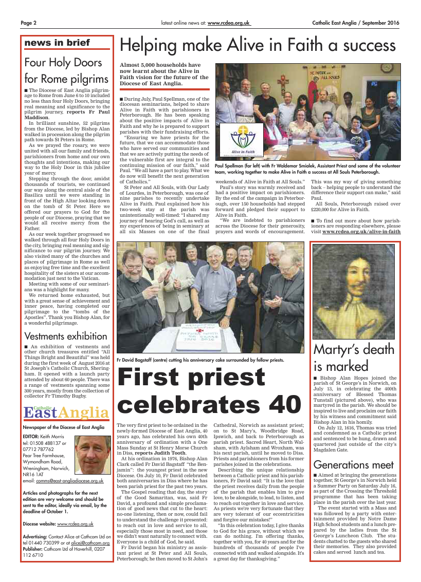 Sept 2016 edition of the Catholic East Anglia - Page 