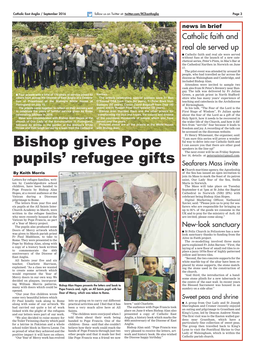 Sept 2016 edition of the Catholic East Anglia - Page 