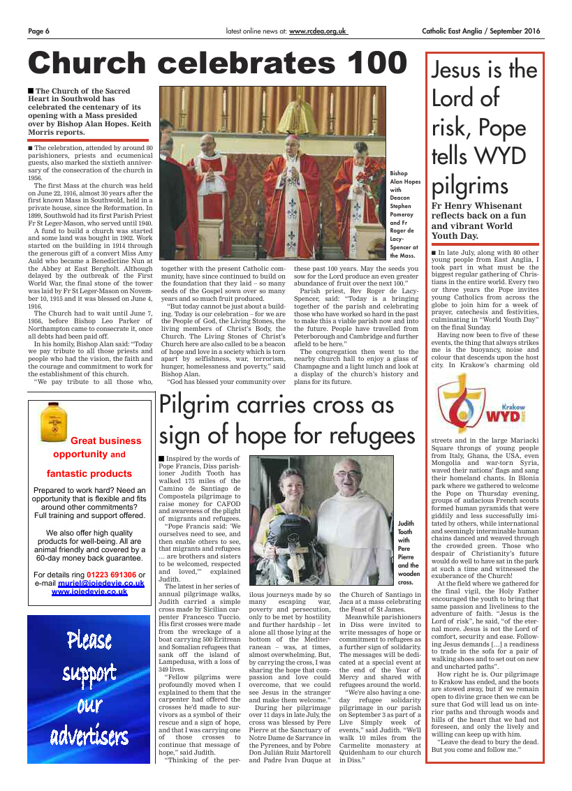 Sept 2016 edition of the Catholic East Anglia - Page 