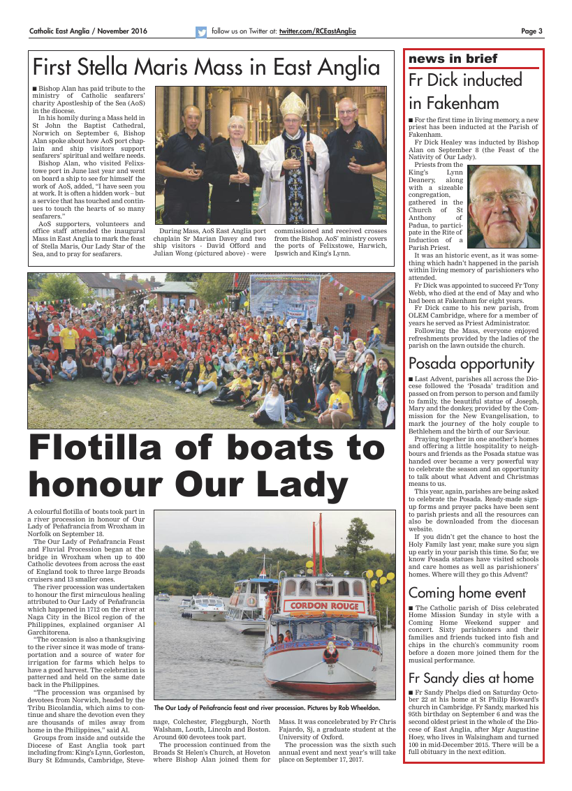 Nov 2016 edition of the Catholic East Anglia - Page 