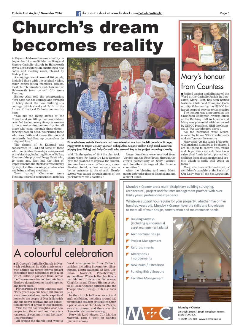 Nov 2016 edition of the Catholic East Anglia - Page 