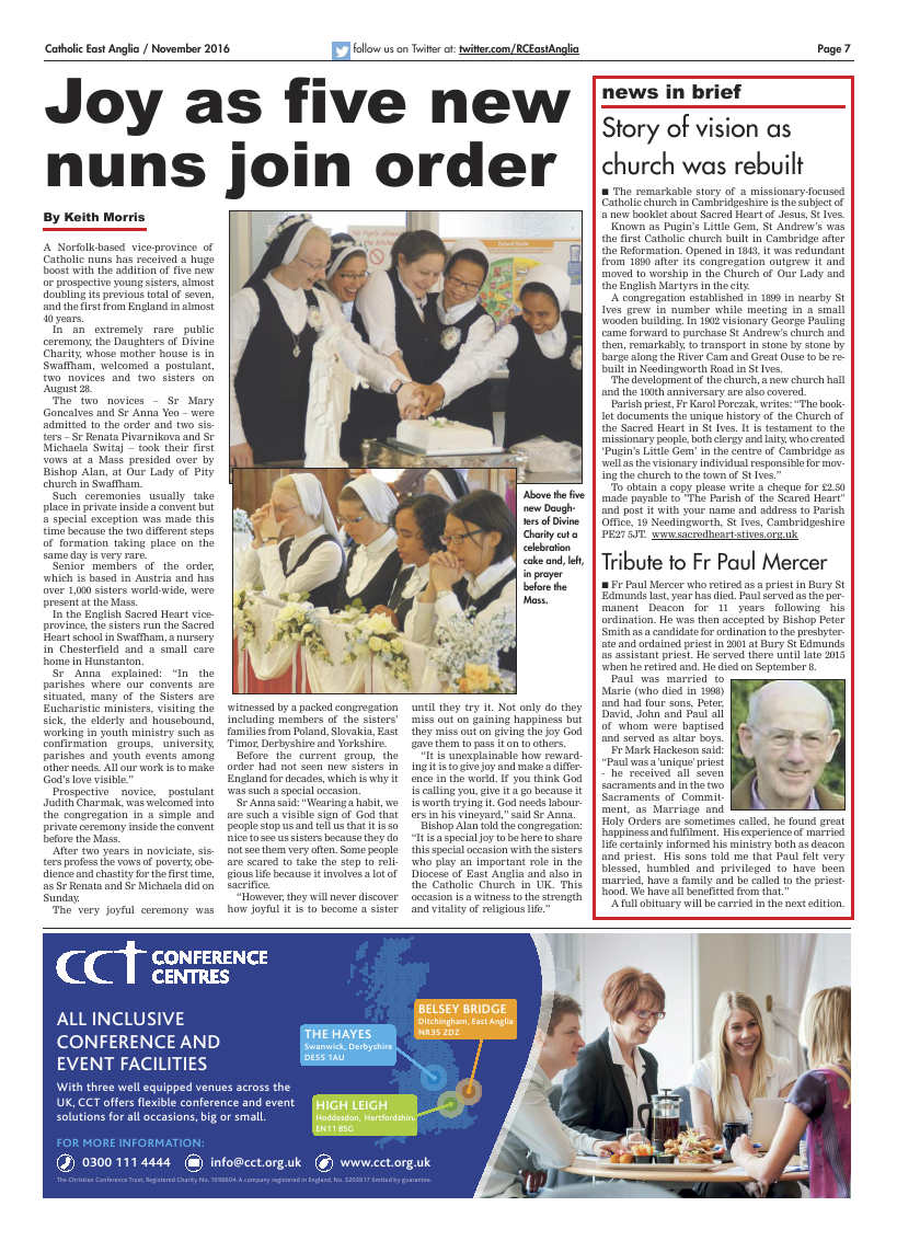 Nov 2016 edition of the Catholic East Anglia - Page 