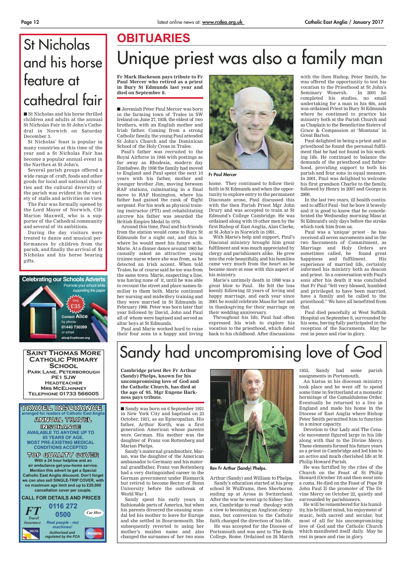 Jan 2017 edition of the Catholic East Anglia - final version with late ad - Page 