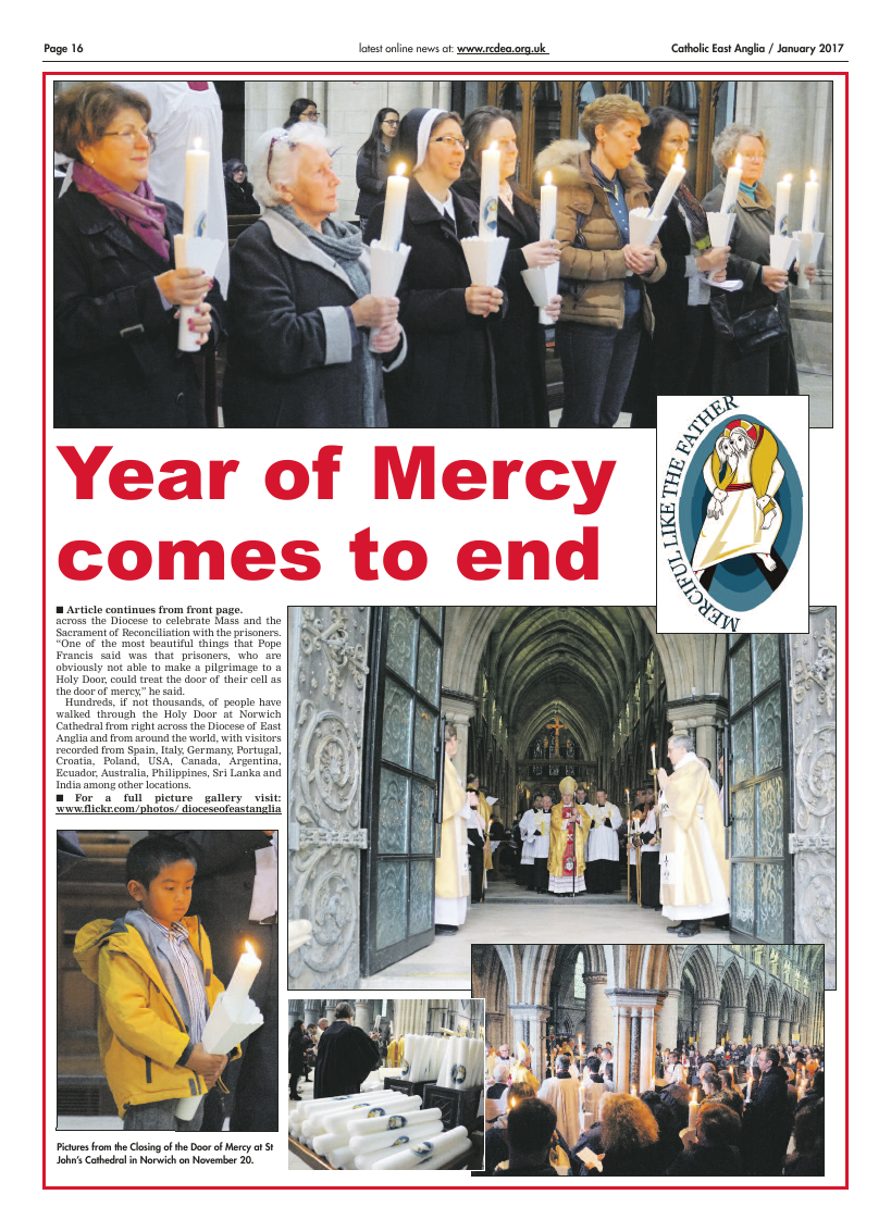 Jan 2017 edition of the Catholic East Anglia - final version with late ad - Page 