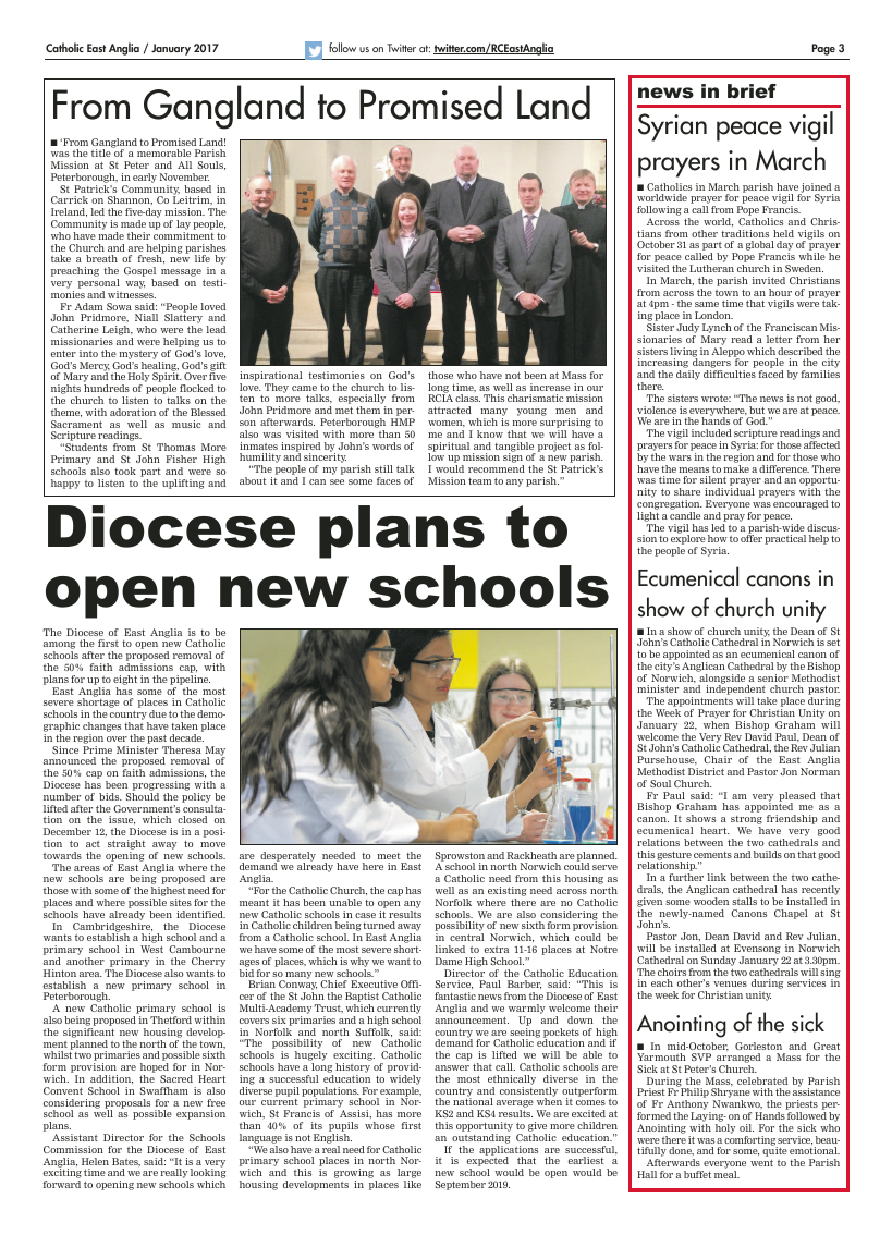 Jan 2017 edition of the Catholic East Anglia - final version with late ad - Page 