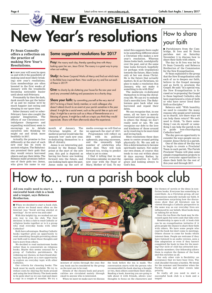 Jan 2017 edition of the Catholic East Anglia - final version with late ad - Page 