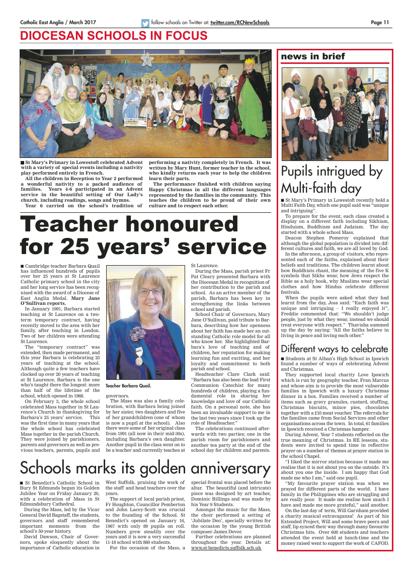 Mar 2017 edition of the Catholic East Anglia - Page 