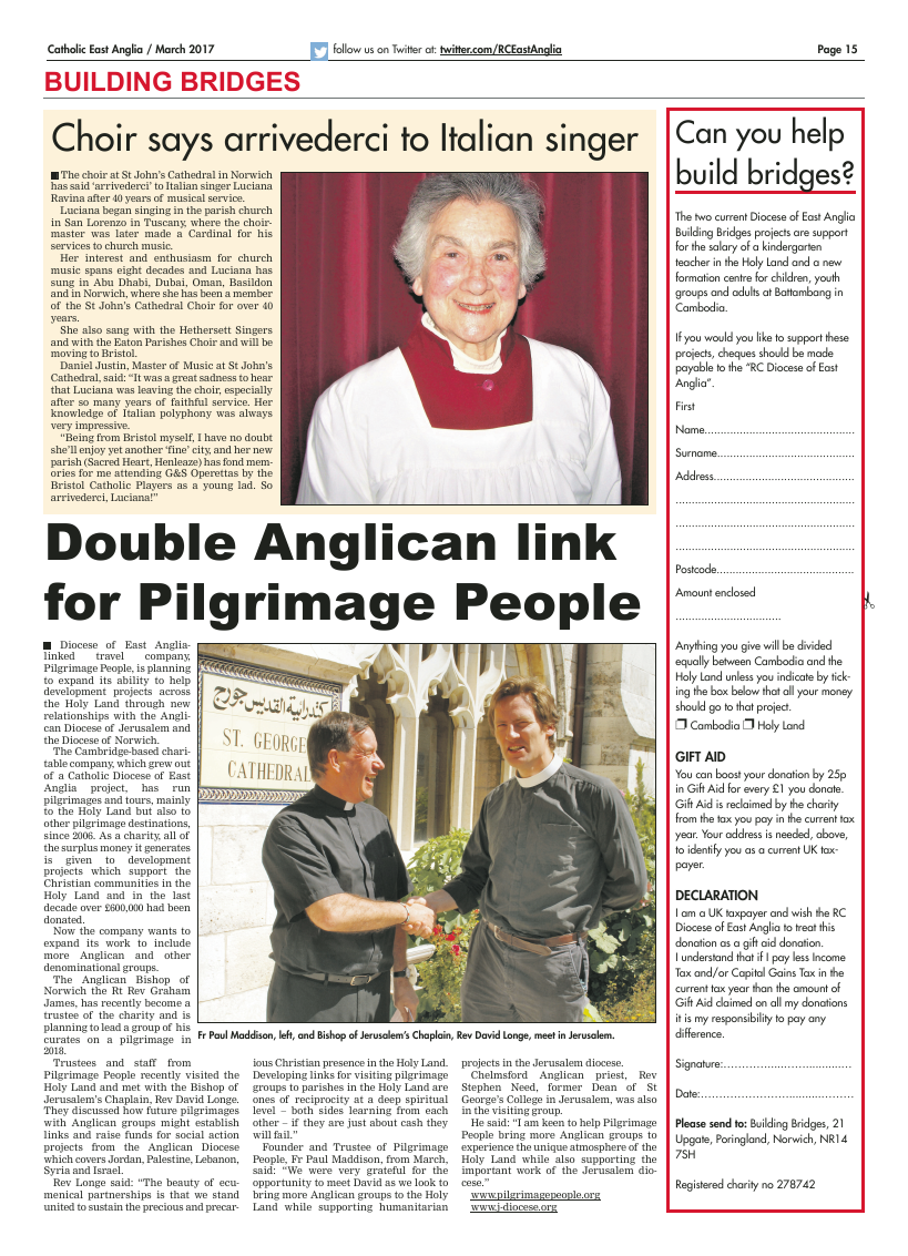 Mar 2017 edition of the Catholic East Anglia - Page 