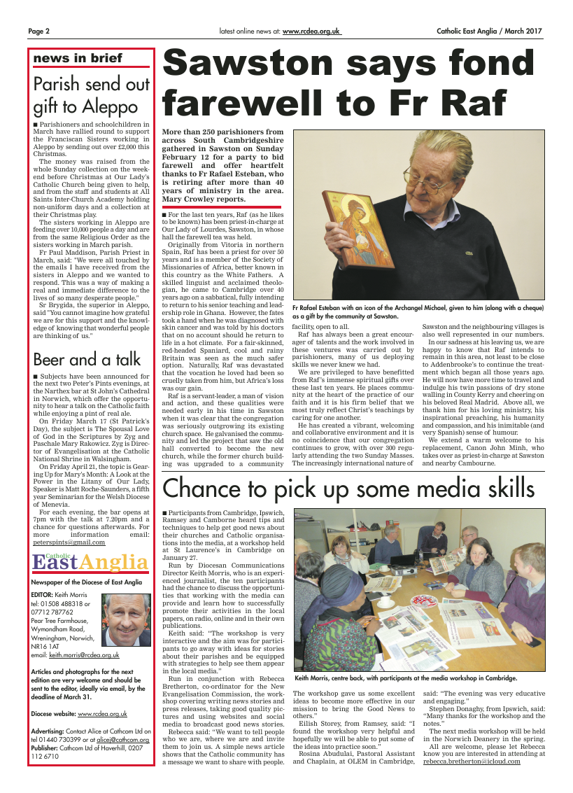 Mar 2017 edition of the Catholic East Anglia - Page 