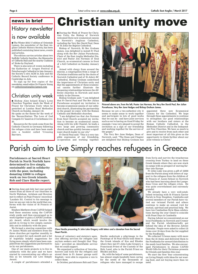 Mar 2017 edition of the Catholic East Anglia - Page 