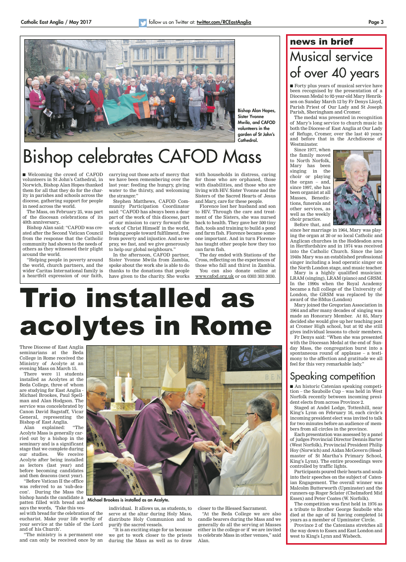 May 2017 edition of the Catholic East Anglia - Page 