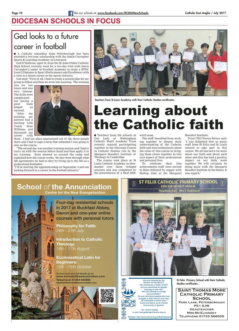 July 2017 edition of the Catholic East Anglia - Page 