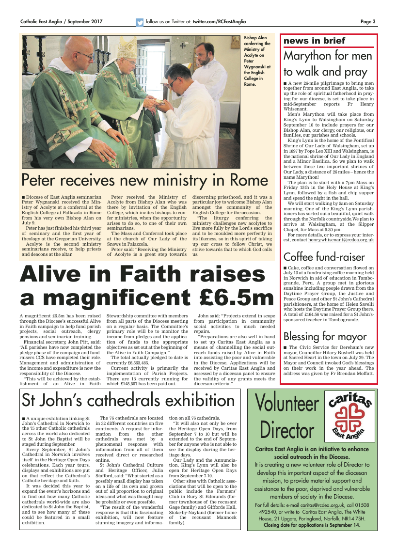 Sept 2017 edition of the Catholic East Anglia - Page 