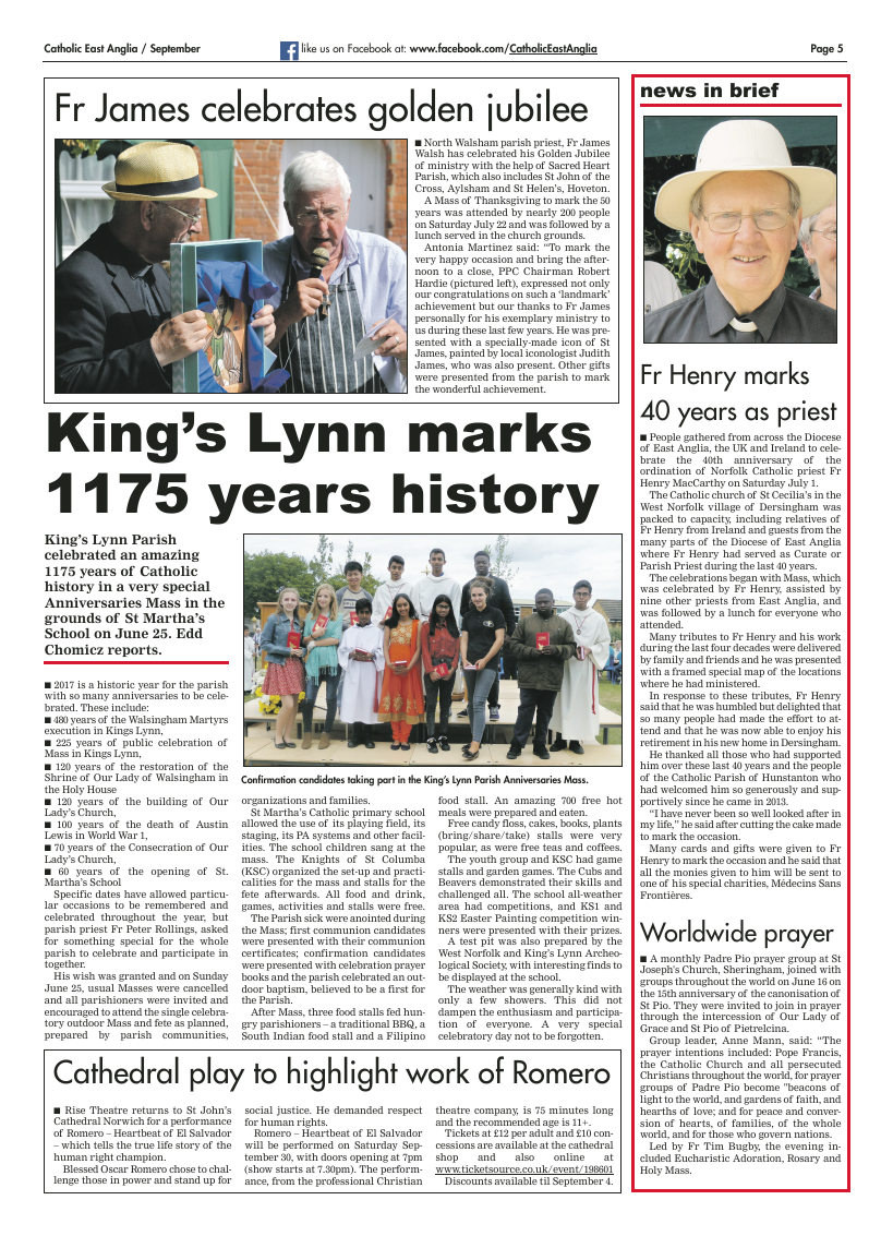 Sept 2017 edition of the Catholic East Anglia - Page 