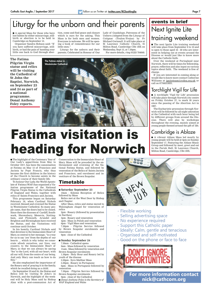 Sept 2017 edition of the Catholic East Anglia - Page 