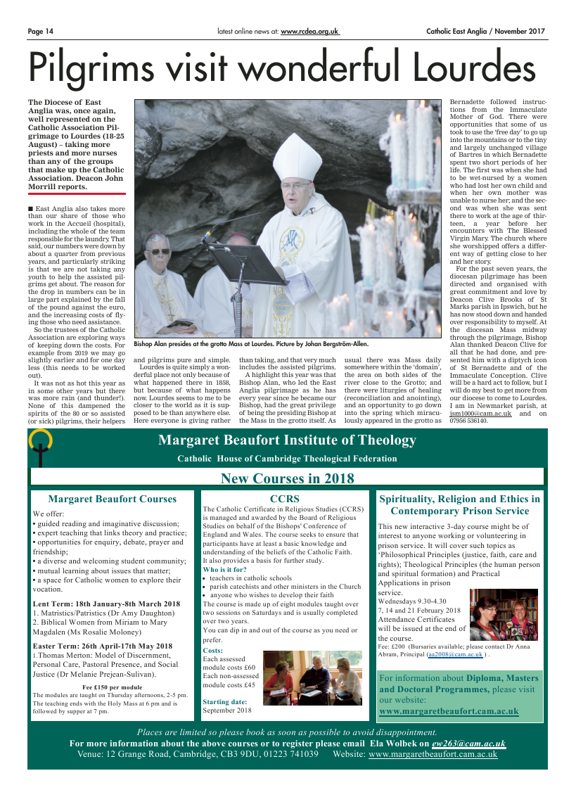 Nov 2017 edition of the Catholic East Anglia - Page 