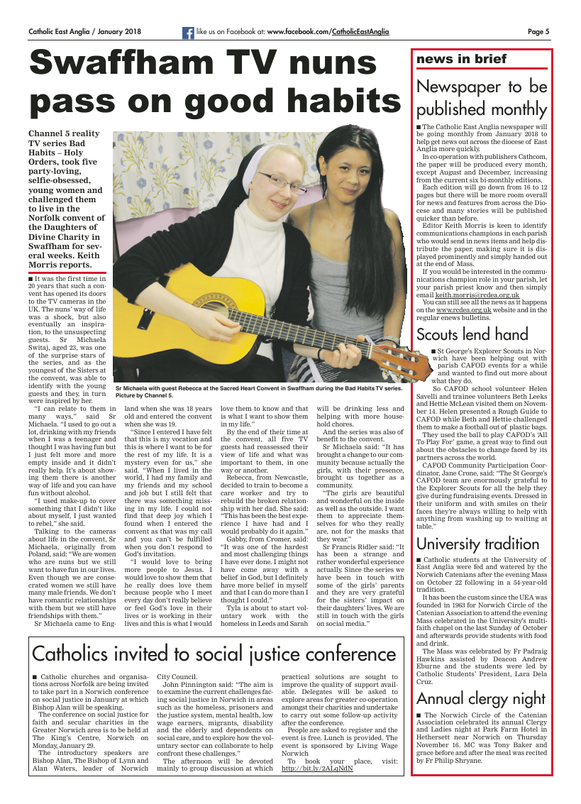 Jan 2018 edition of the Catholic East Anglia - Page 